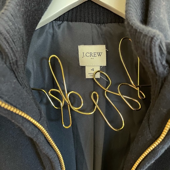 J. Crew village wool coat jacket navy  4 NWOT - Picture 3 of 5